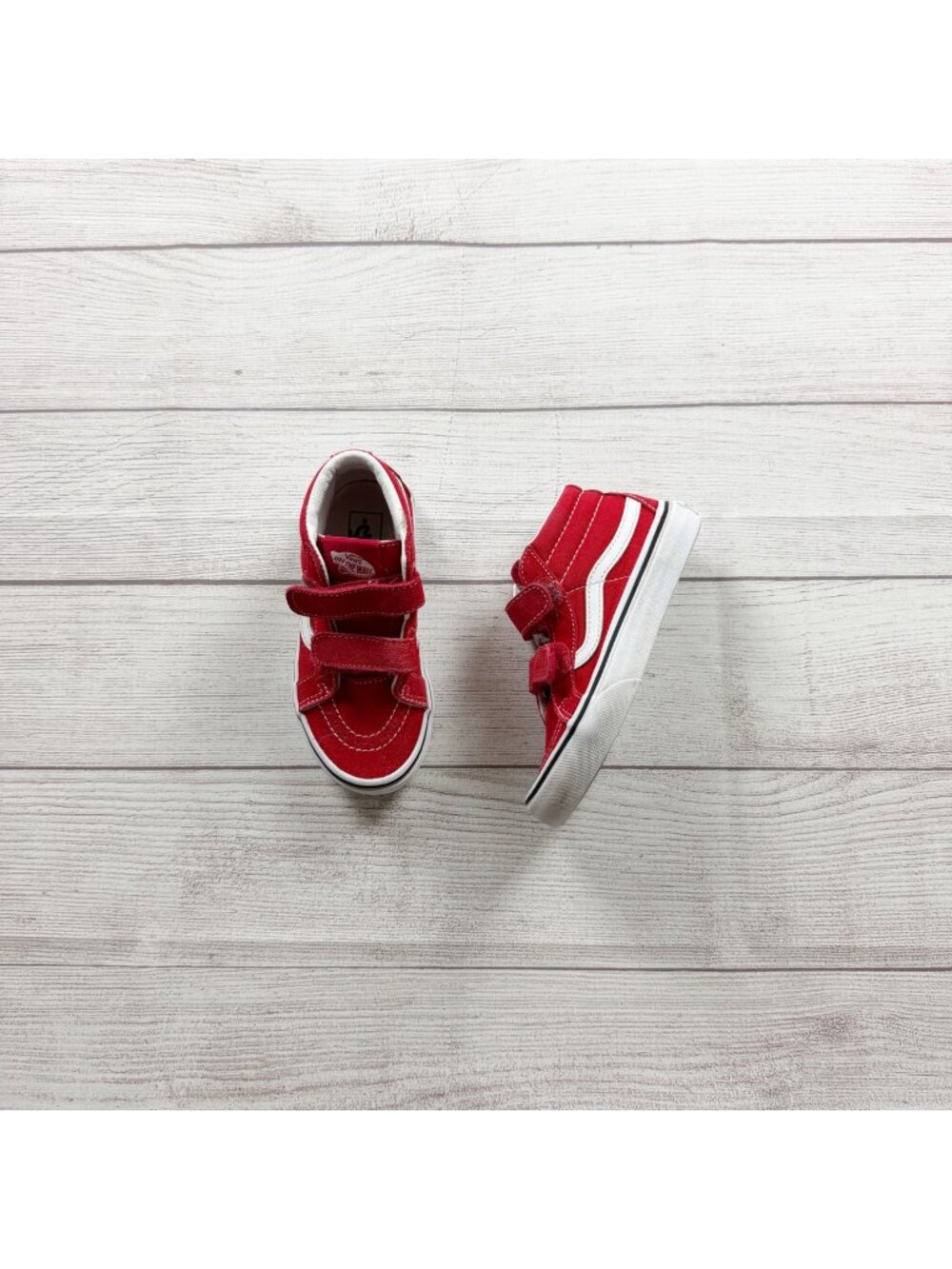 Vans Kids Red Sk8-Mid VN000D3YNQP Strap Sneakers Casual Shoes Youth US 12